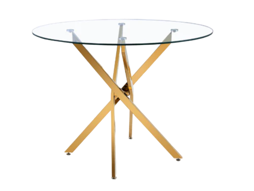 Round Glass Star Table (Gold)