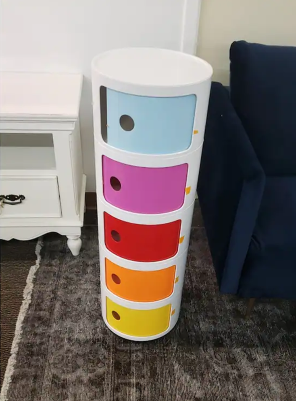 Kids Organizer Round Cabinet- 5 Bins- Multicolor