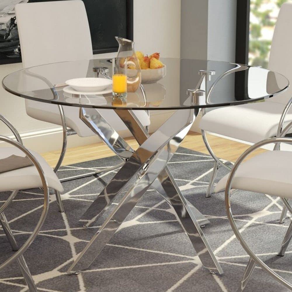 Round Glass Star Table (Silver)