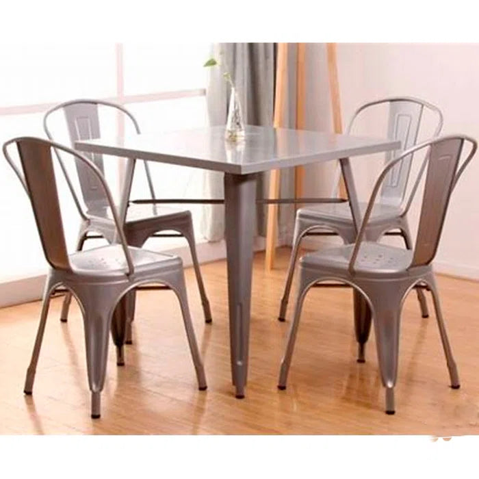 Angeleca Commercial Square Metal Indoor-Outdoor Table