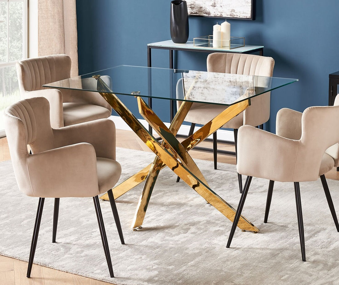 Rectangle Glass Star Table