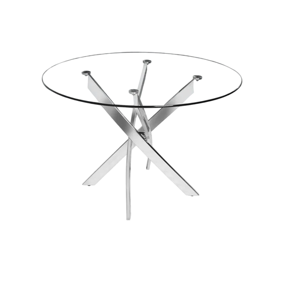Round Glass Star Table (Silver)