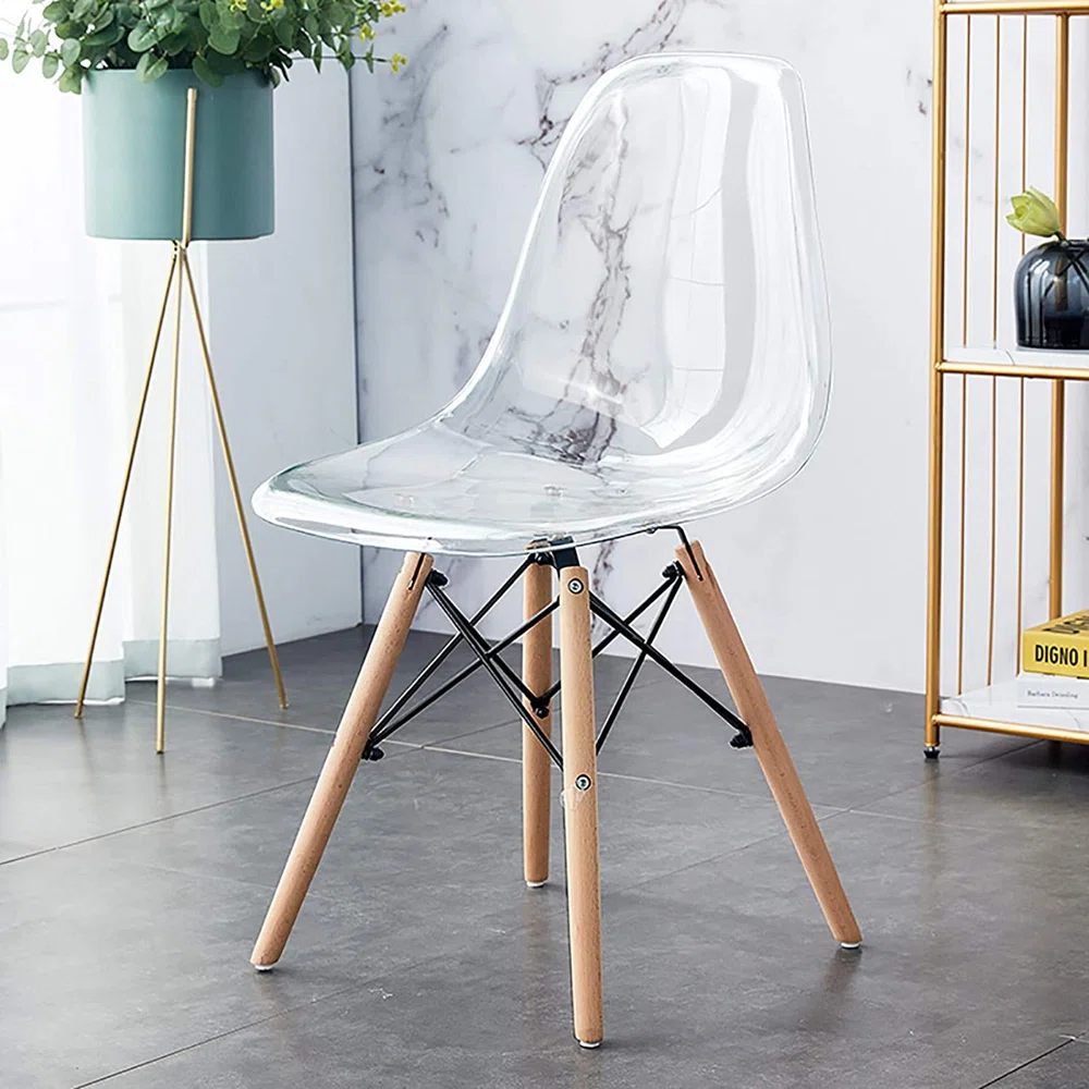 Eames Eiffel Molded Plastic Chair (Natural Base)