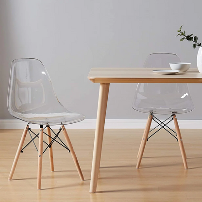 Eames Eiffel Molded Plastic Chair (Natural Base)