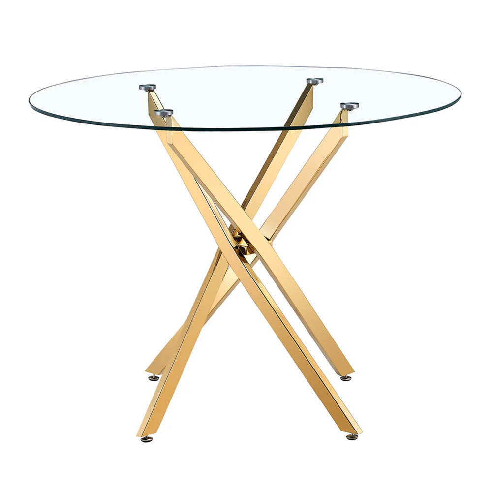 Round Glass Star Table (Gold)